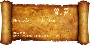Mocsár Péter névjegykártya